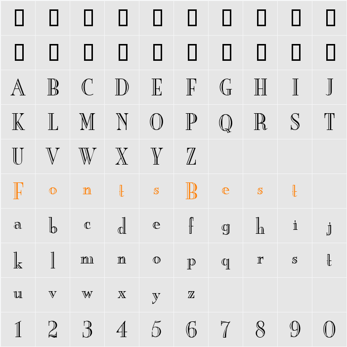 NewtwoEngraved Character Map