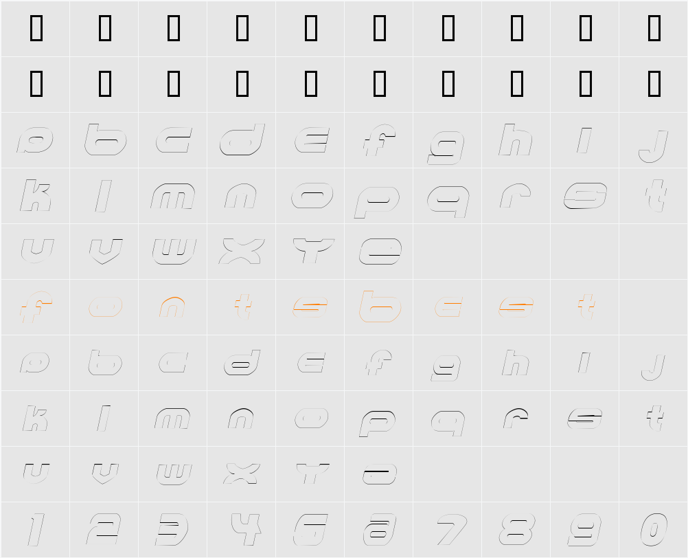 MKUltraOutline Character Map