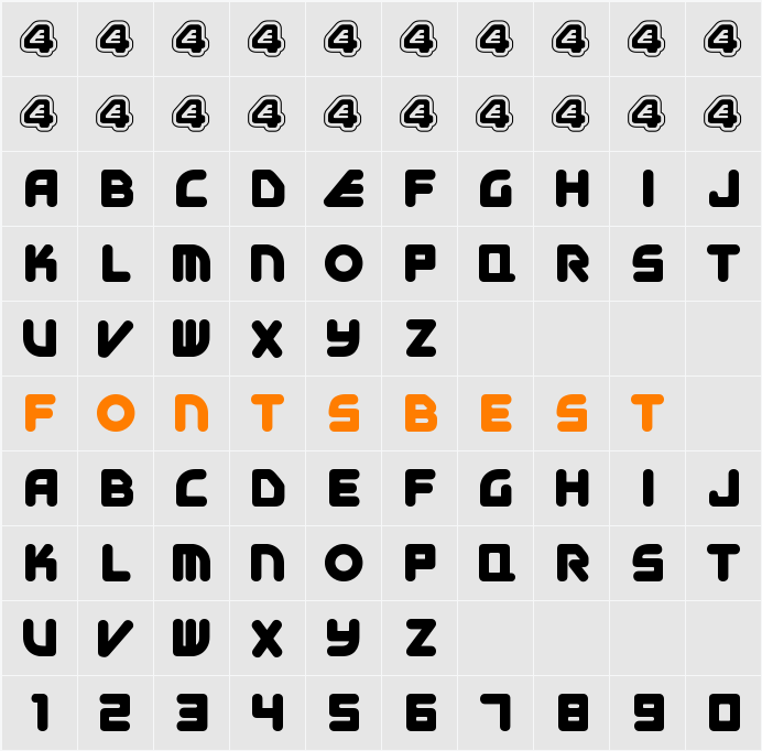 EFour Digital Font Character Map