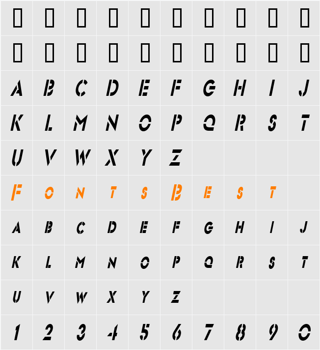 FreeportCondensed Character Map
