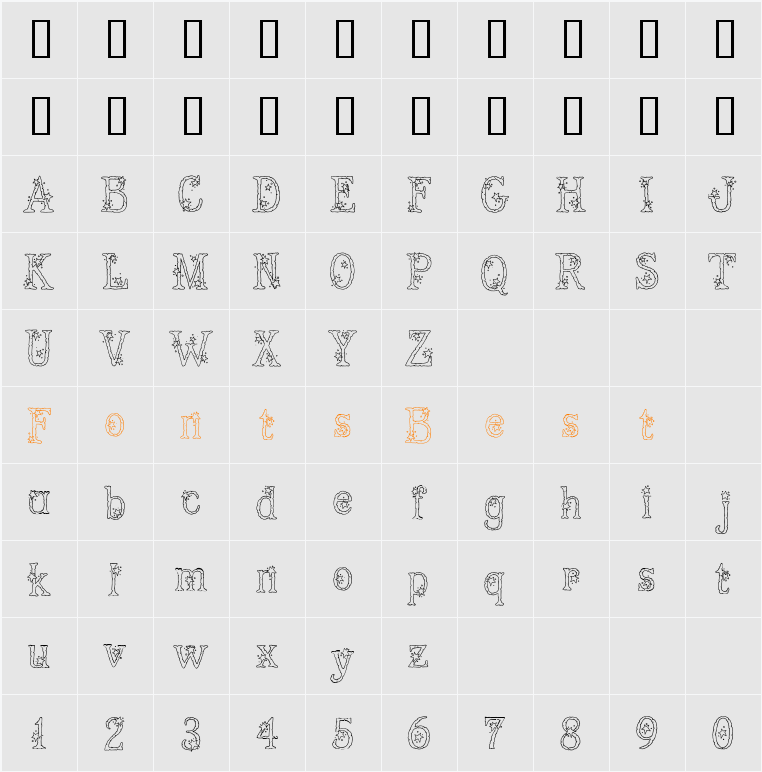 PC Stars Character Map