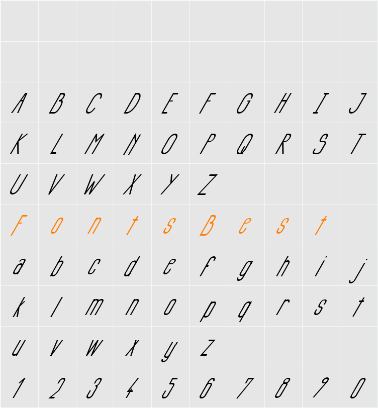 Si LuNcaiItalic Character Map