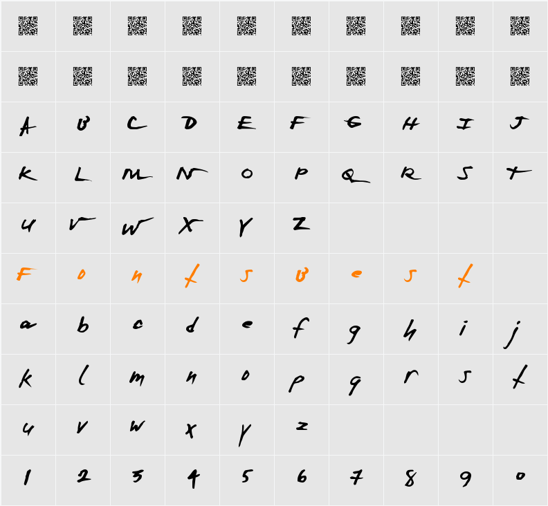 ExtraZero Character Map