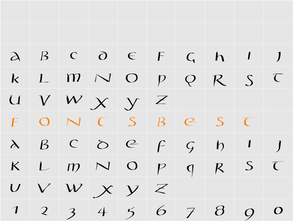 StylosCapitaleAD100 Character Map