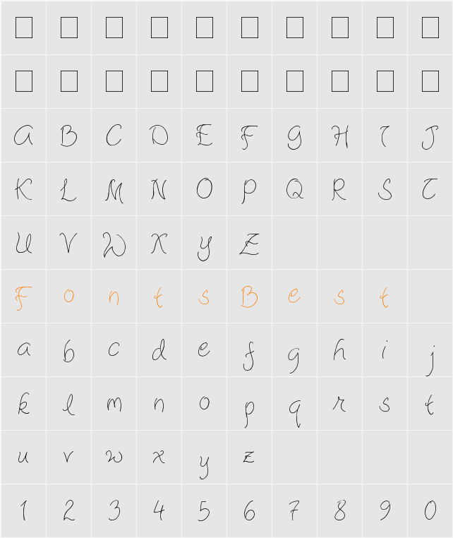 SBC Designer Notes Character Map