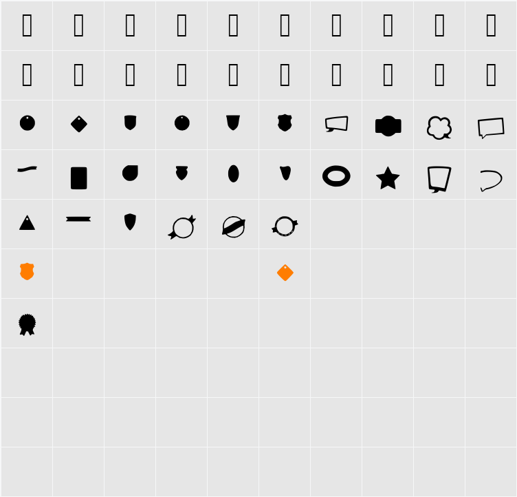 Labels Character Map