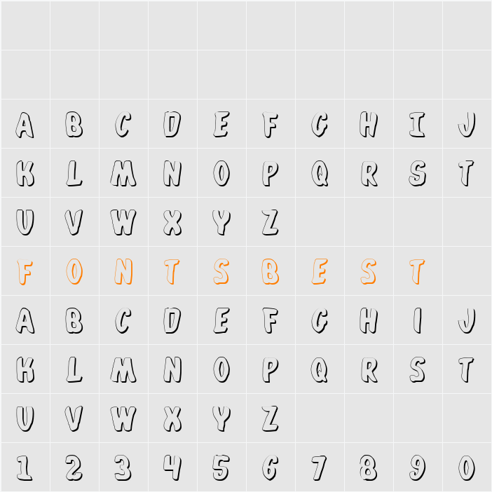 Whatafont Shadow Character Map