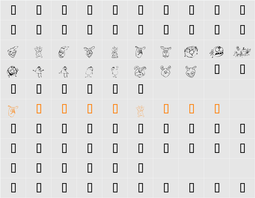 KR Lil Mites Character Map