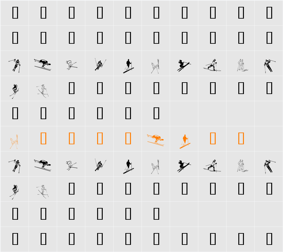 KR Ski Character Map