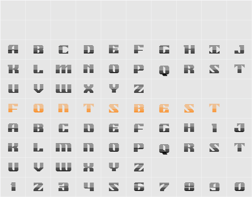 21 Gun Salute Gradient Character Map
