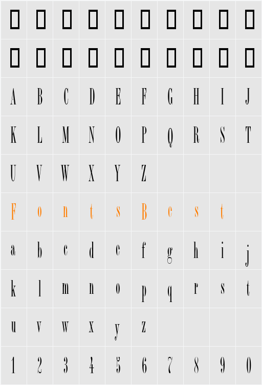 Bordeaux ICG Character Map