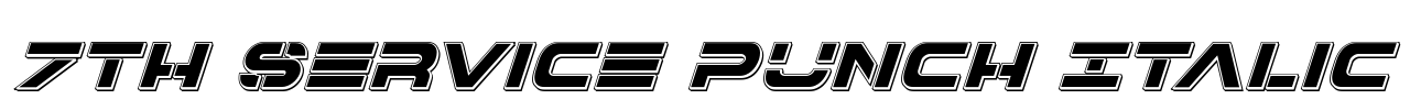 7th Service Punch Italic Font Image