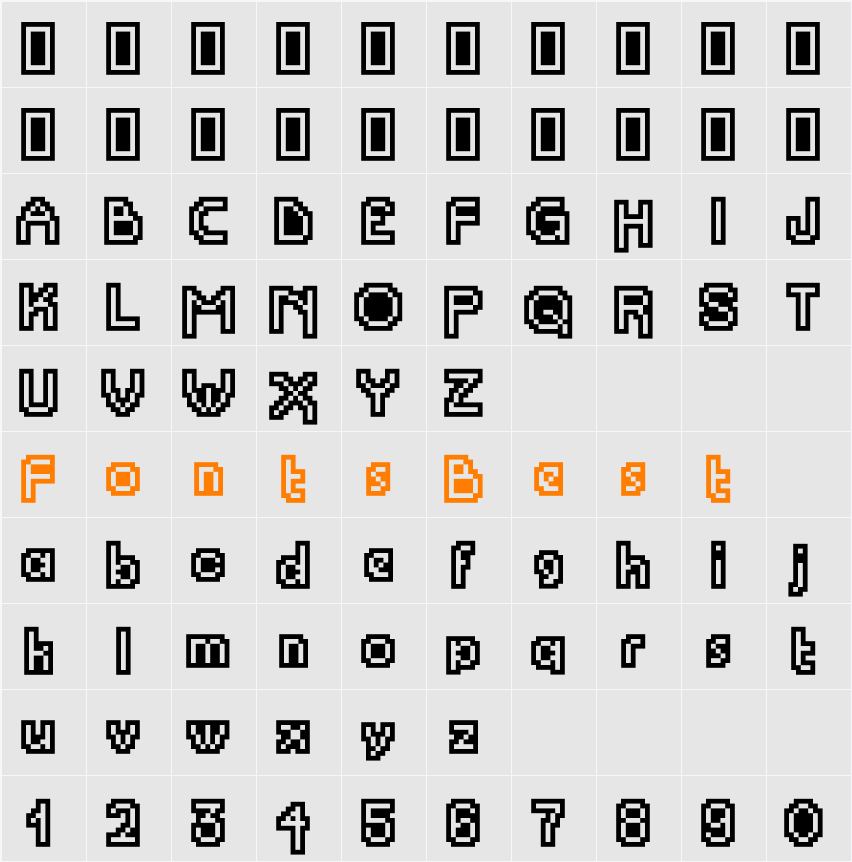 PropelRepelOutli Character Map