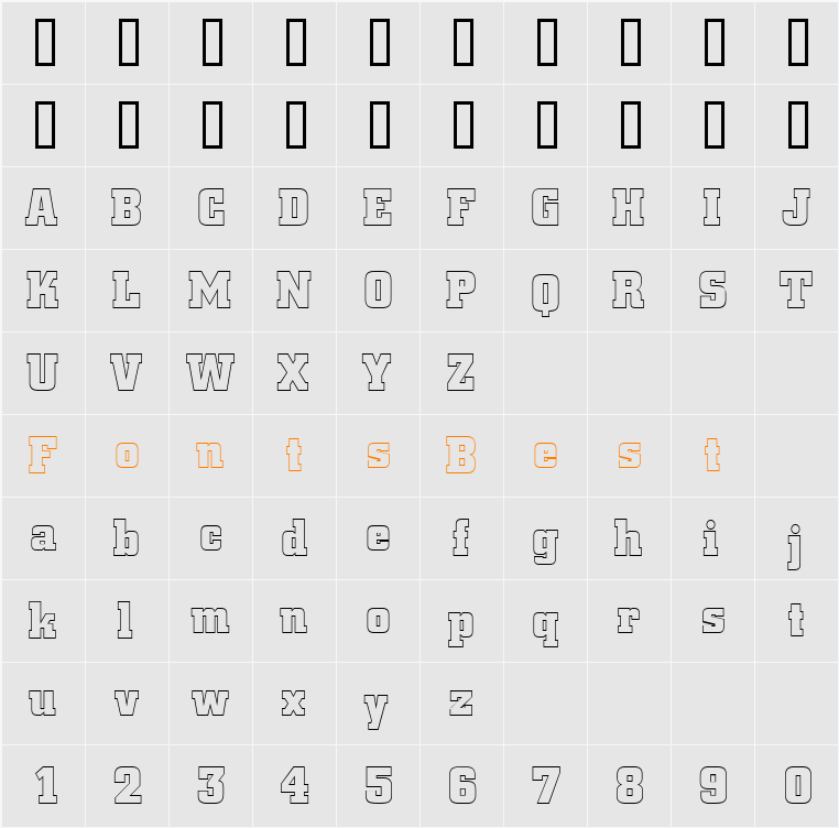 a_CityNovaOtl Bold Character Map