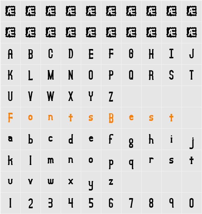 Lucid Type B BRK Character Map