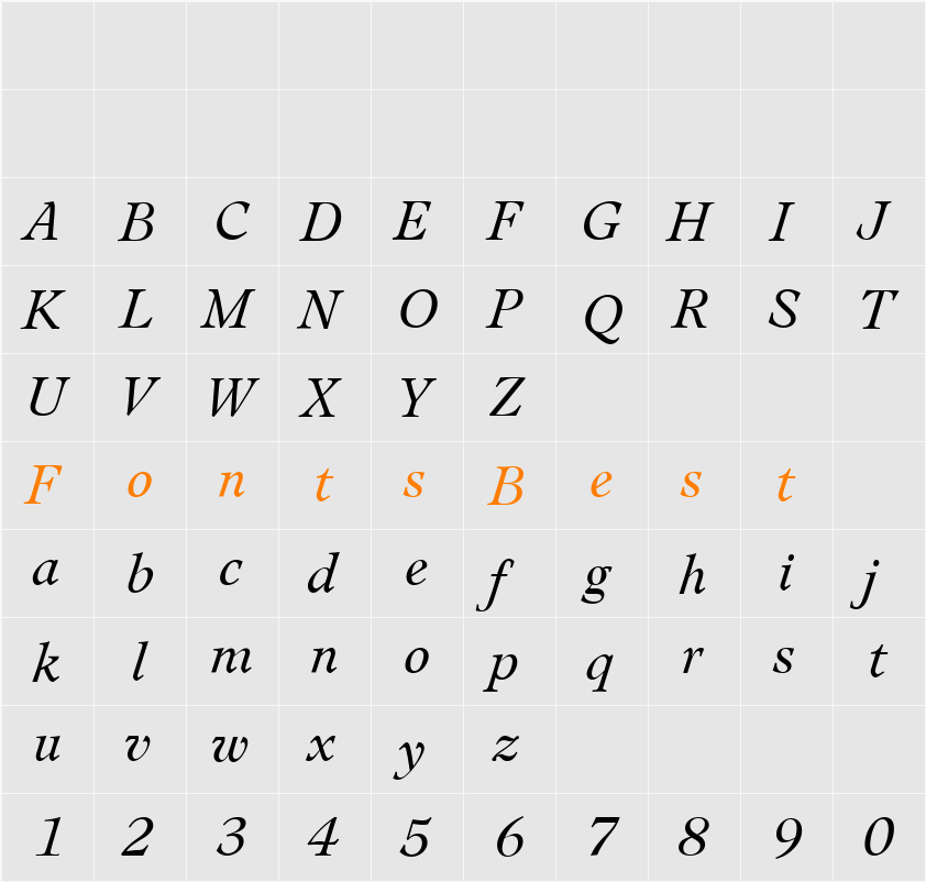 JakeBecker-Light Character Map