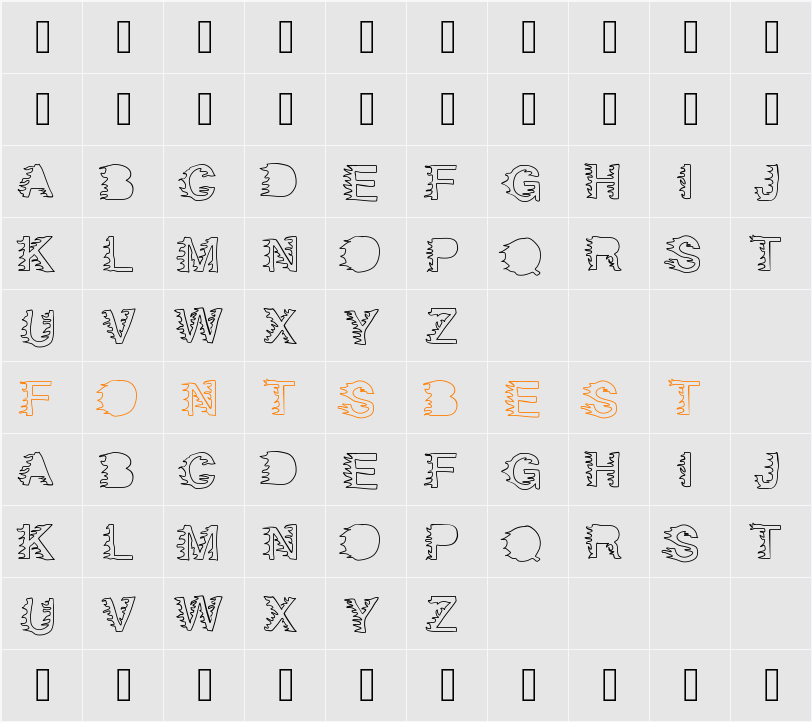 HellYeah Character Map
