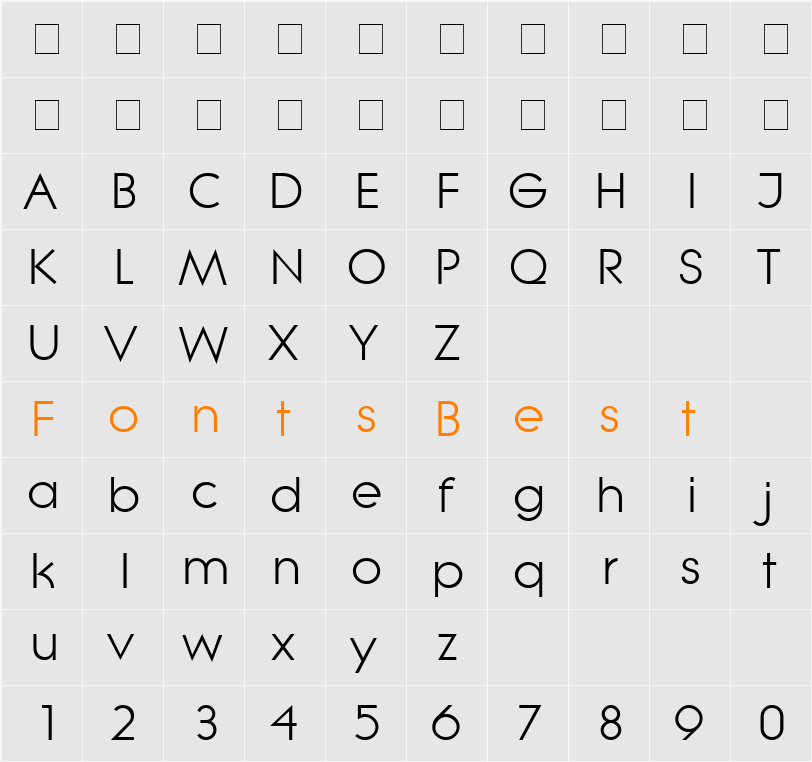 Lithe Character Map