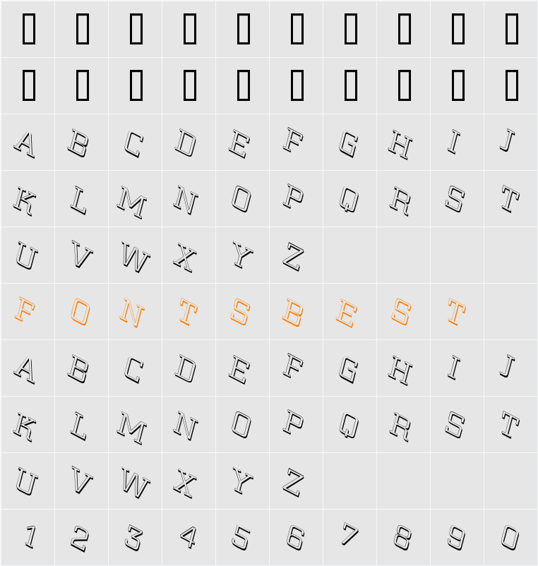 a_CityNovaTtlShTwLt Character Map