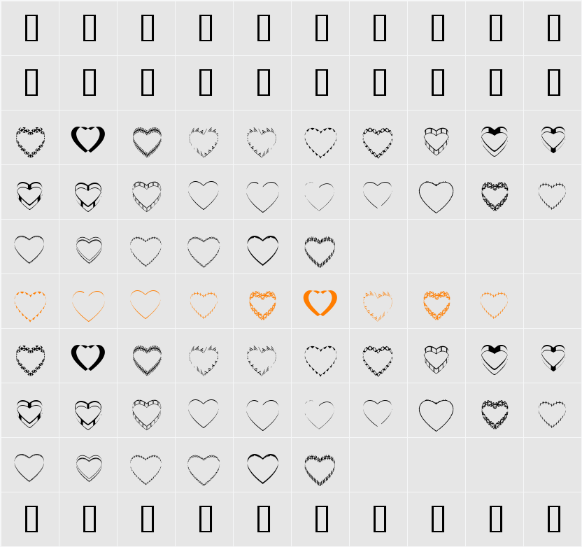 4YEOhearts Character Map
