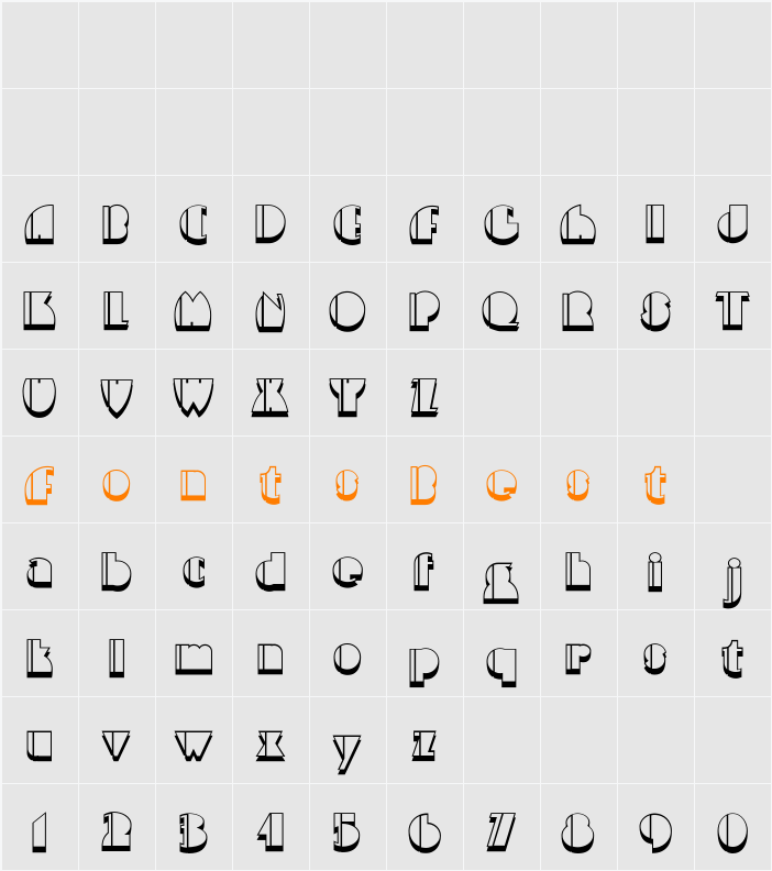 High Five Jive NF Character Map