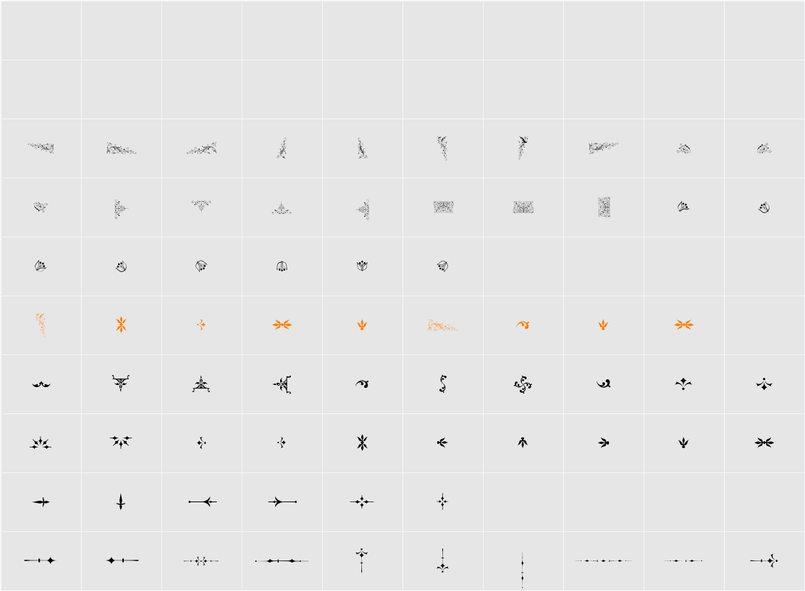 Soft Ornaments Five Character Map