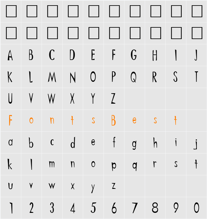Oriently Character Map