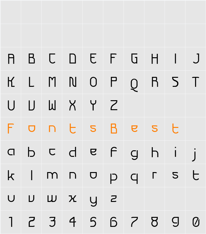 Futurex Variation Alpha Character Map