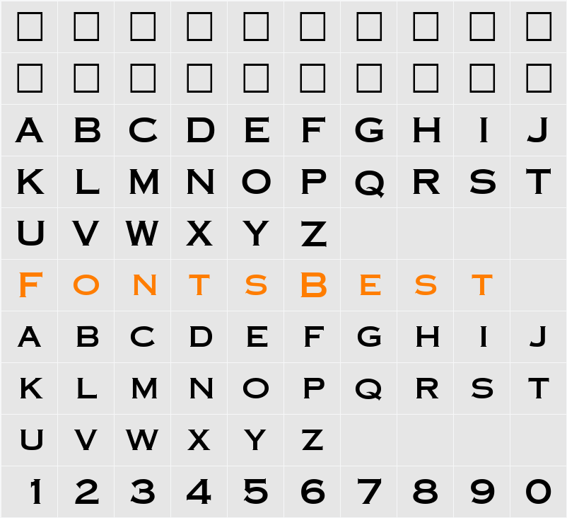 PT Eye Chart Character Map