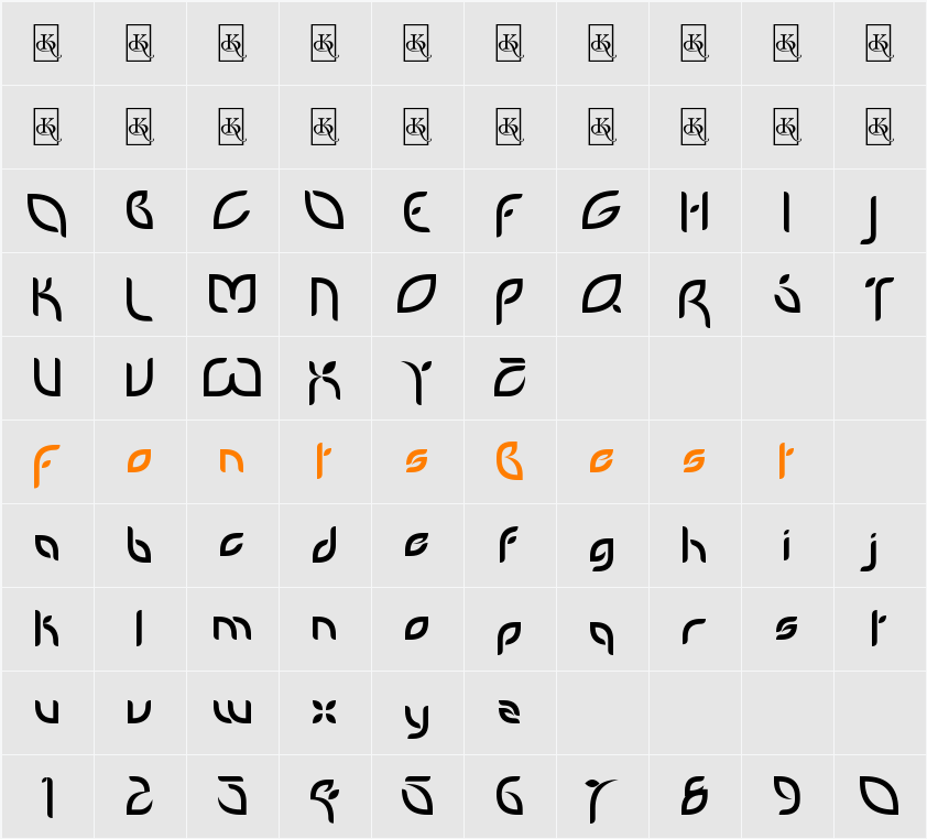 PetalGlyph Character Map