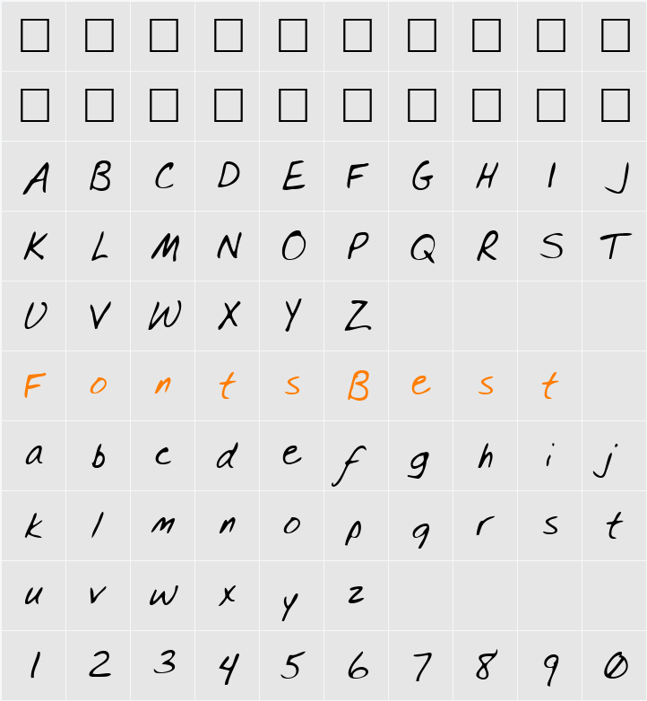 TylersHand Character Map