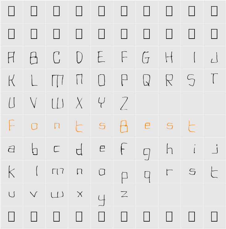 Uggly Monospaced Character Map