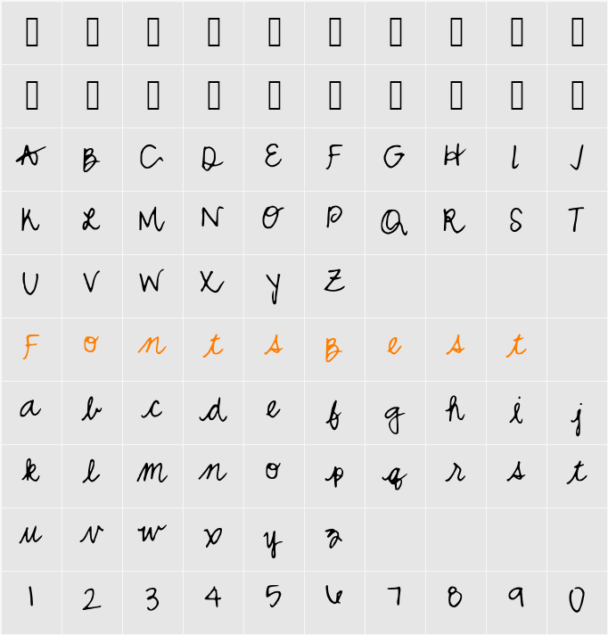 MWCurly Character Map