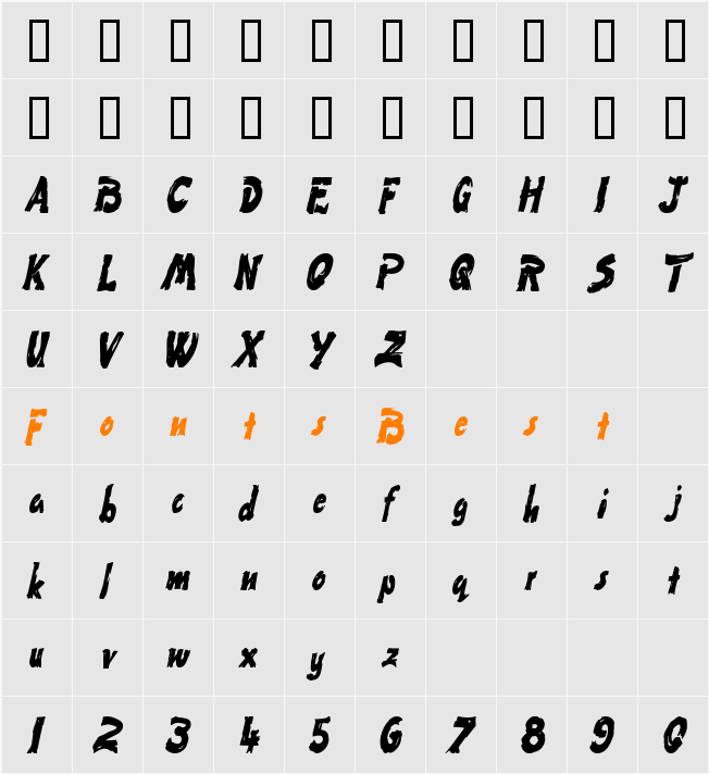 Paint-Condensed Character Map