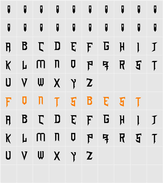 PowerDark Character Map