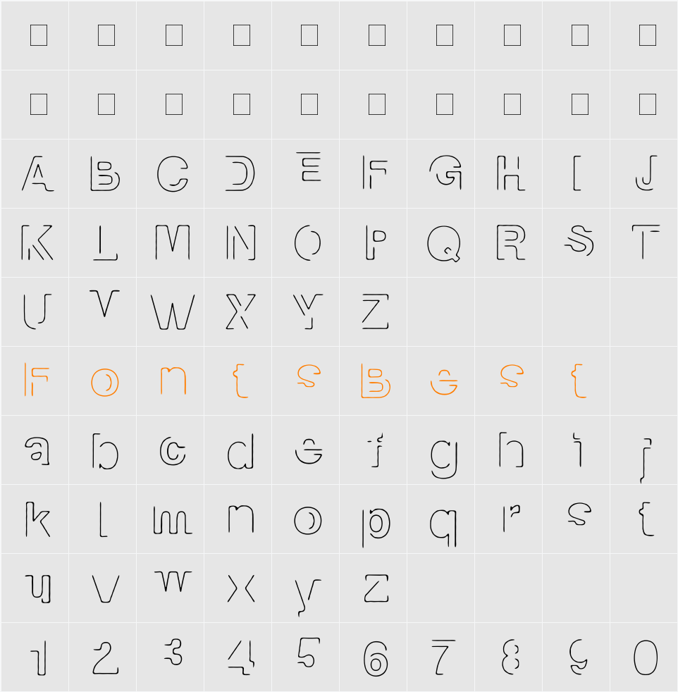manko Character Map