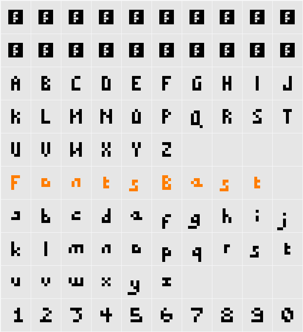 DraconianPixelsMinimal Character Map