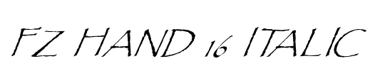 FZ HAND 16 ITALIC Font Image