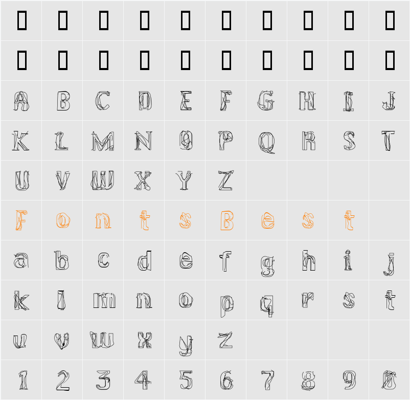 Lakestreet Character Map