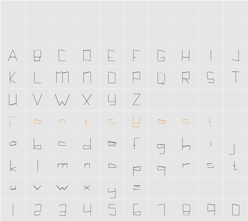 Kuppel Character Map