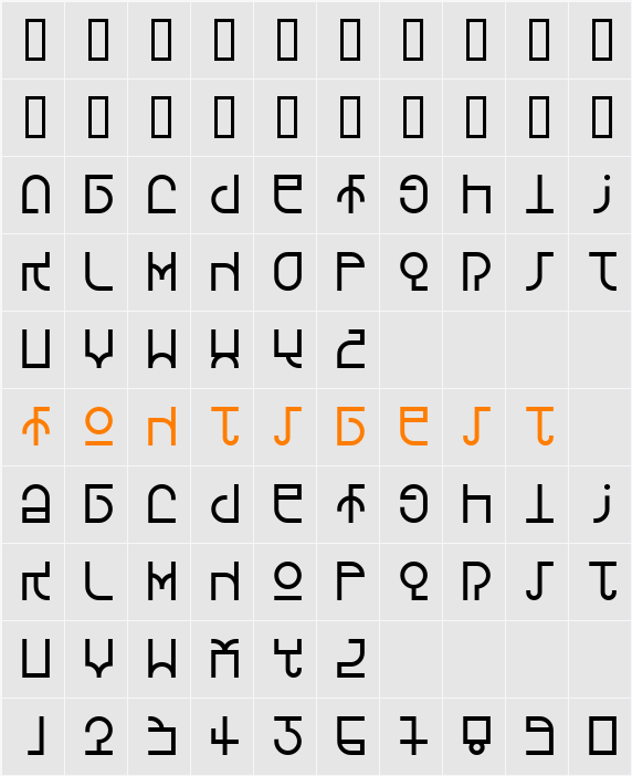 TX Free Tinka Character Map