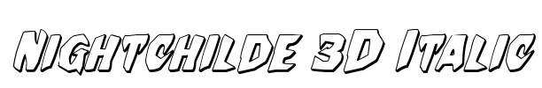 Nightchilde 3D Italic Font Image