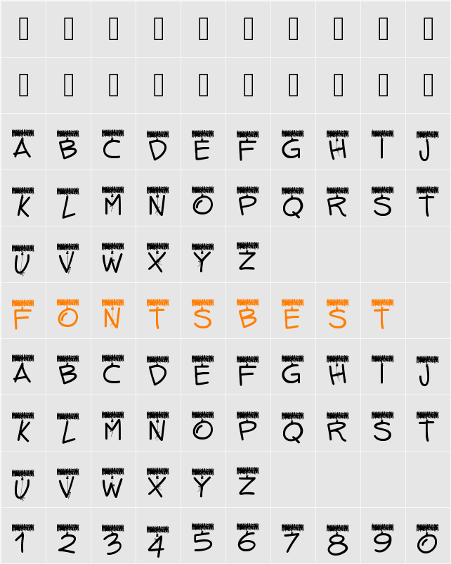 PWTinselLetters Character Map