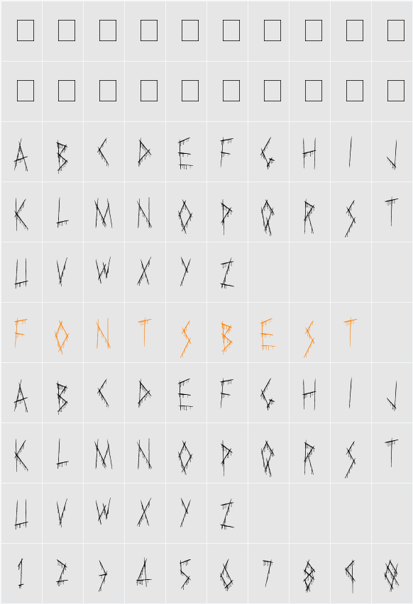 Slasha Character Map