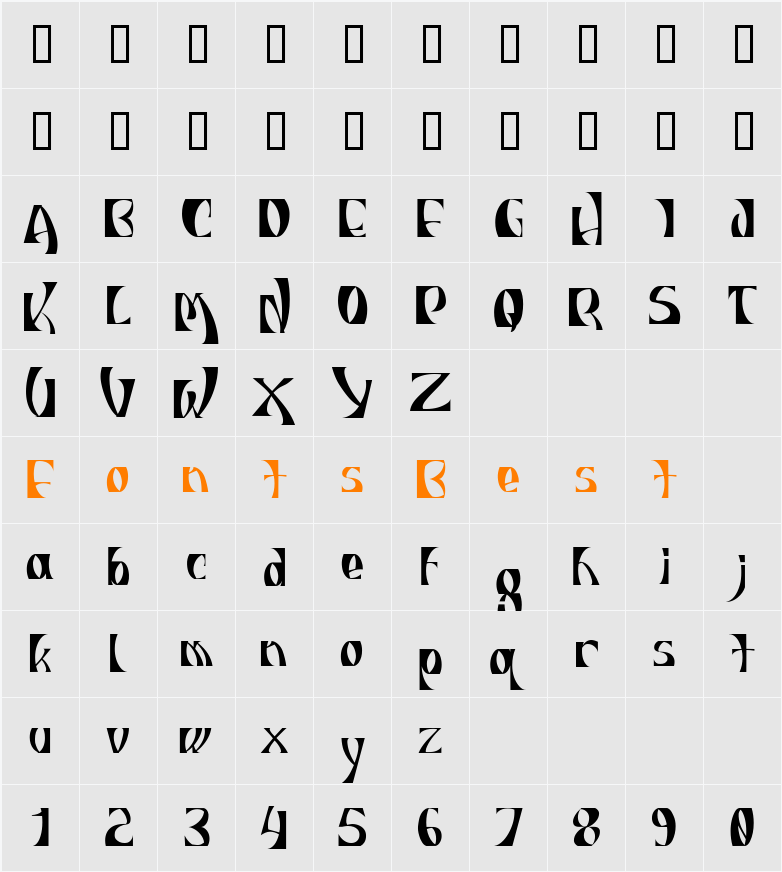 INDIOSBRAVOS Character Map