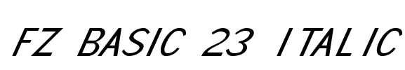 FZ BASIC 23 ITALIC Font Image
