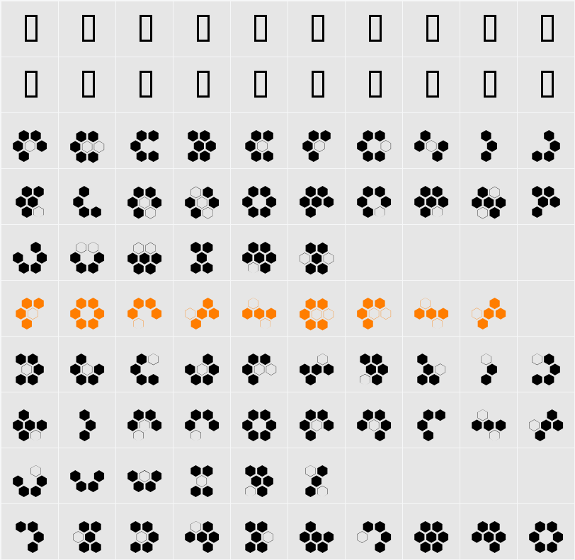 Sixgun Character Map