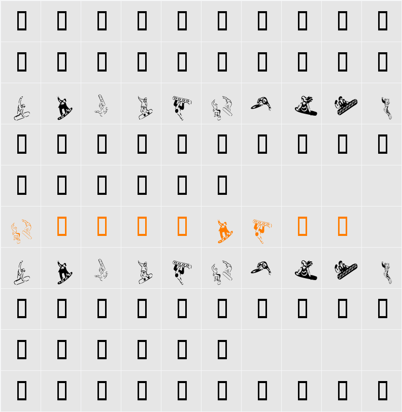 KR Snowboard Character Map