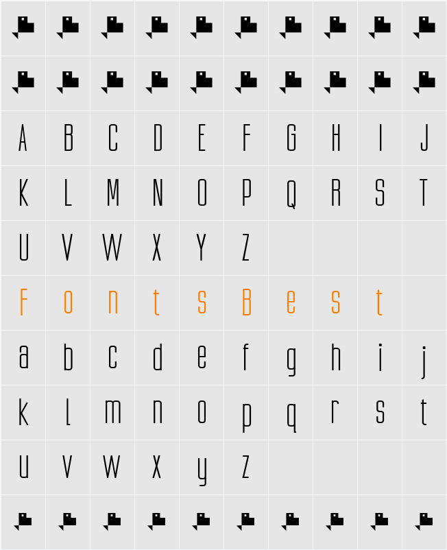Ubicada Character Map