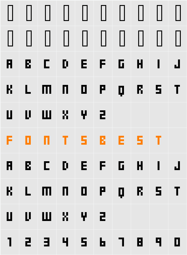 FFF Simplicity Character Map